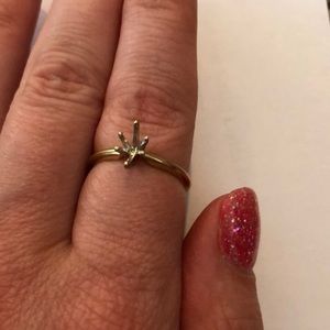 14k yellow and white gold setting for marquis